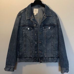 Dark blue oversized denim jacket